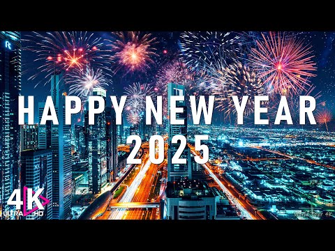 Happy New Year 2025 4K - Firework Sound - Colorful Firework Display with Real Sound - Countdown 2025