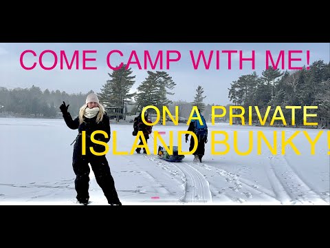 Private Island Off Grid Bunky Camp M13 #offgrid #winter #offgrid  #snow #lake #adventure #fire