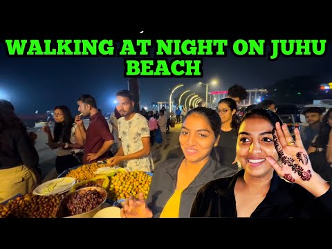 Walking at night on Juhu Beach | @SpainaandAngelo #konkanivlog #goanvlogger