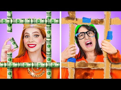 NEW 123 GO! Rich vs Poor Extreme Jail Makeover 💄 Survival Beauty Hacks