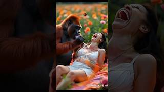 Gentle gorilla journey#viralshort #trendingshort #happy #gorilla #animallover #pregnantwoman