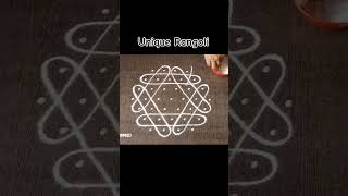 Beautiful sikku kolam with 7×4 interlaced dots #uniquerangoli #rangoliwithdots #7dotsmelikalamuggulu