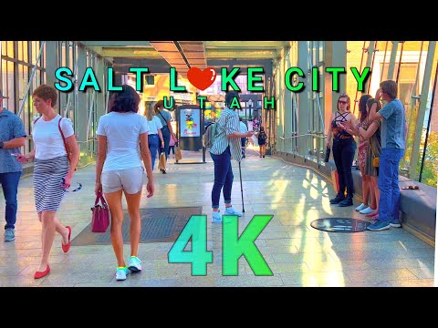 Salt Lake City Creek Walk, Utah USA 4K - UHD