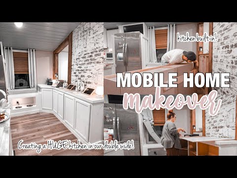 ADDING A *HUGE* KITCHEN TO OUR DOUBLE WIDE! Mobile home kitchen remodel | old mobile home makeover