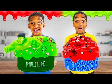 MAKING GIANT FLUFFY SLIME WITH THE PRINCE FAMILY!!