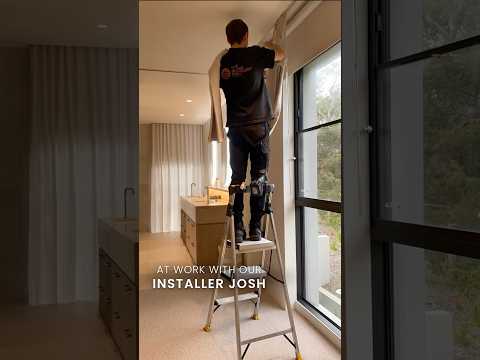 At work with our installer Josh | Installation | Curtains | Bathroom