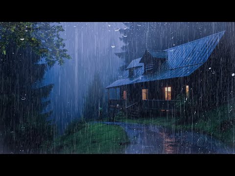 Gentle Night RAIN - Rain Sounds For Sleeping - Thunderstorm Sounds, Relax, STUDY, ASMR