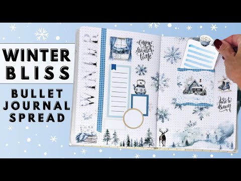 PLAN WITH ME & FLIP THROUGH | WINTER BLISS BULLET JOURNAL SPREAD