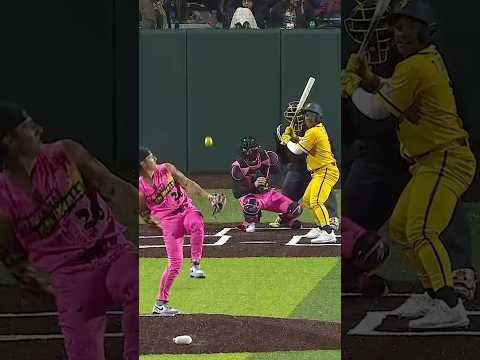 trick pitch into double trick play 🤯 #bananaball #tricks #dudeperfect #baseball #mlb #bananas