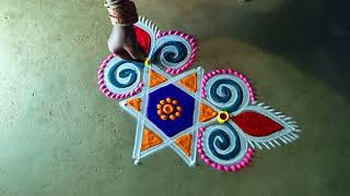 Krishna jayanti special rangolikolam🌻3*2 gokulastami kolam🌻janmashtami mugguludesign🌻