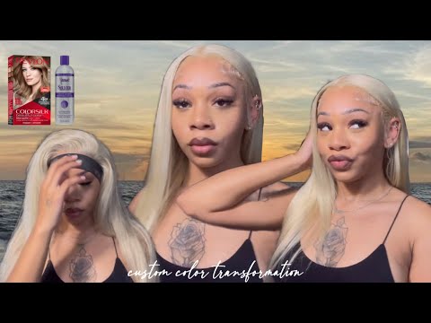 hair vlog: 613 to ash blonde custom color transformation | HD frontal wig install | ft. yolissa hair