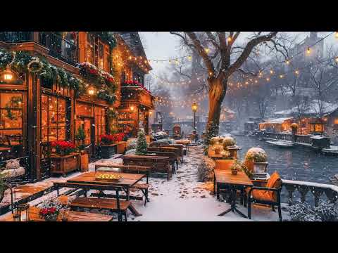 Soothing Winter Jazz by The Canal - Cozy Coffee Shop Ambience and Slow Jazz for Deep Relaxation ❄️