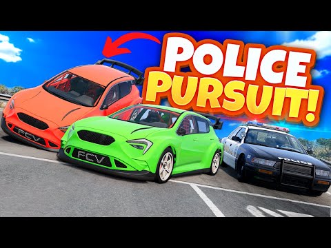 Police Pursuits with My Friends But We All Cheat in BeamNG Drive Mods!