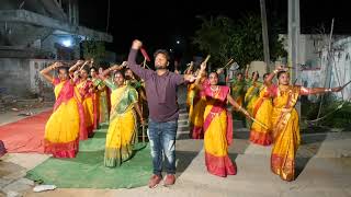 Manchiral kolatam dance at bathukamma festival | Thiru Dance Studio