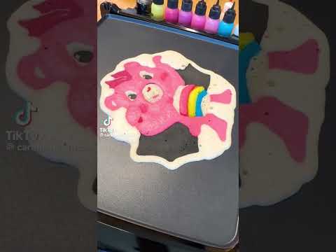 time elapsed making the halloween care bears pancake in tiktok#carebears #timelapse #pancake #tiktok