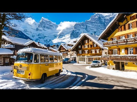 Grindelwald Switzerland🇨🇭Winter Walking Tour in Most Prettiest Swiss Village