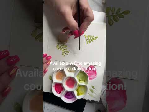 Watercolor Mushroom & Fern Tutorial #ytshorts #watercolorpainting #cottagecore #watercolortutorial