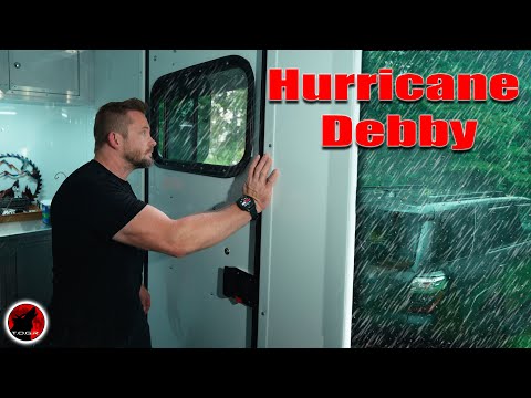 It Gets Crazy FAST - Hurricane Debby Dumps 4" of Rain - OffGrid Cabin Camping in Heavy Rain & Storms