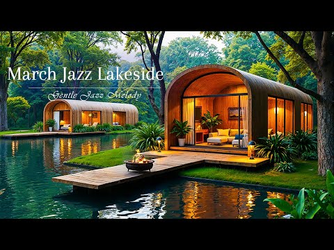 March Jazz in Lakeside | Gentle Jazz Melody by the Forest for Relaxing and Enhance Concentration