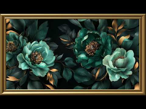 Vintage Luxury Peonies Painting | Gold Frame TV Art | Art Screensaver for TV 2 Hrs