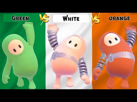 FALL GUYS GREEN VS WHITE VS ORANGE WITH SUBS! E1610