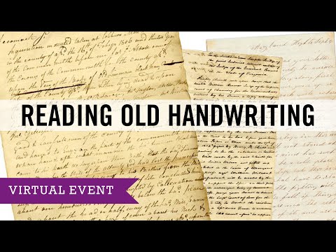 Reading Old Handwriting