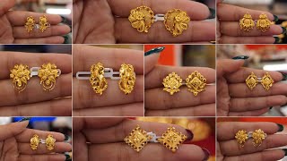 Daily wear earrings designs in gold/gold earrings tops designs for daily use/stud earrings designs/