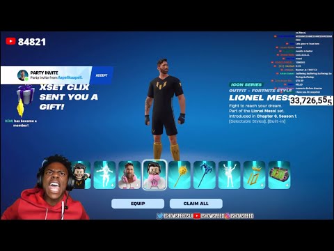 iShowSpeed Gets Gifted Messi Fortnite Skin 😂