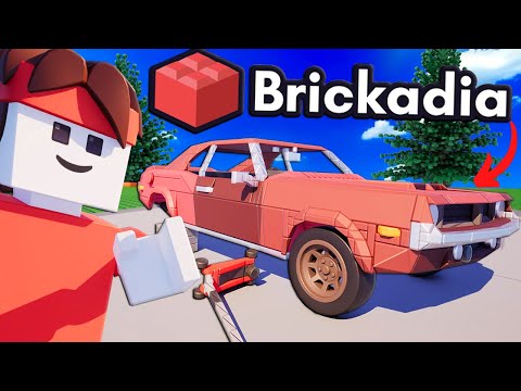 Working On Cars in This NEW LEGO Brick Building Style Game! (Brickadia)