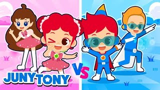 Desafío Rosa vs Azul 🔴 ¿Qué Prefieres? MIX 🔴 Canciones Infantiles 🔴 JunyTony en español