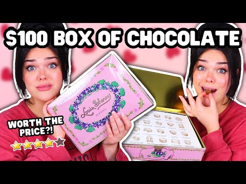 LUXURY $100 VALENTINE'S BOX OF CHOCOLATE!?| Taste Test & Rating Louis Sherry