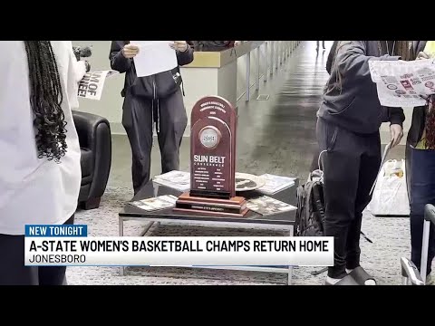 Arkansas State women’s basketball team returns home as champions