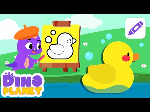 How to draw a rubber duck | 🖍🦆🦆 Drawing duck step by step | DINO Cartoon Class