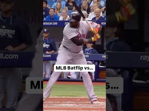 MLB Batflip vs Banana Ball Batflip #baseball #trending #fyp #batflip