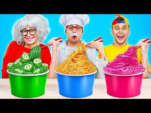 NEW 123GO! Me vs Grandma vs Chef Cooking Challenge! Crazy Food by 123 GO!