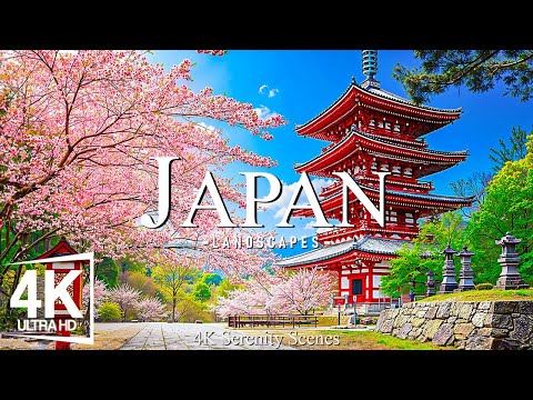 Japan 4K • Timeless Temples, Bustling Cities, and Scenic Landscapes - Calming Piano Music