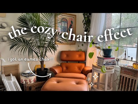 how to turn any space into a cozy corner✨setting up my Sohnne eames lounge chair!!