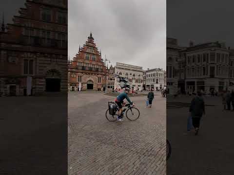 Cycling a loop of Haarlem Town Square #cycling #cyclingaroundtheworld #travel