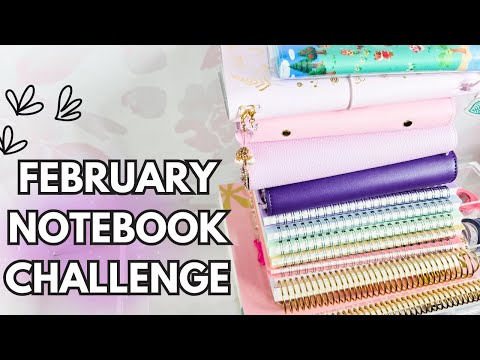 FEBRUARY NOTEBOOK CHALLENGE  🍵🩷 sterling ink, sticker haul, Erin Condren, stalogy