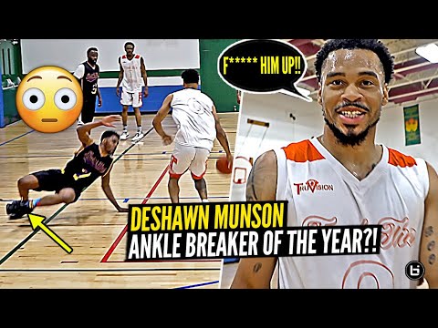 DESHAWN MUNSON HITS NASTY ANKLE BREAKER & JOKES ABOUT IT! "F***ED HIM UP"