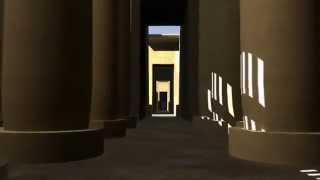 A digital reconstruction of the Karnak Temple in Egypt