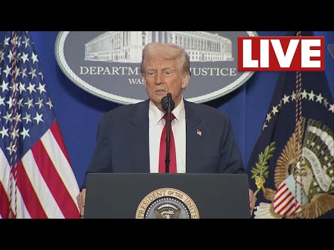 President Trump speaks at Department of Justice