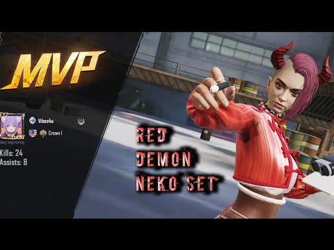 Red demon neko set | pubg mobile.