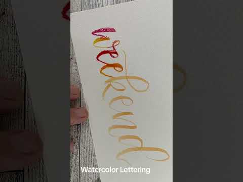 Ombré Lettering with Watercolor.  #watercolor #ytshort #ombre #letteringart #lefthanded #brushletter