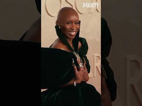 Cynthia Erivo walks the red carpet at the Oscars