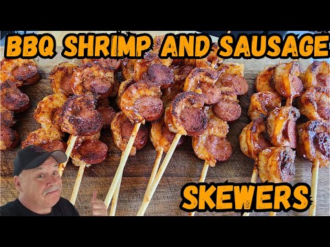 Sizzling BBQ Shrimp and Sausage Skewers