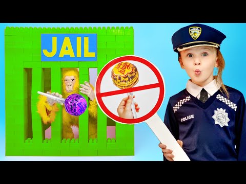 Kids police put gorilla to jail