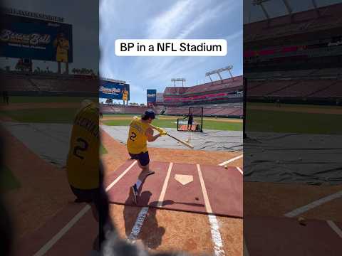 BP in a NFL Stadium #battingpractice #homerun #shorts