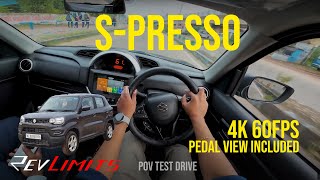 2023 MARUTI SUZUKI S-PRESSO VXI + | 998CC 65.71bhp | POV Test Drive #87 | RevLimits | #DJI Action4