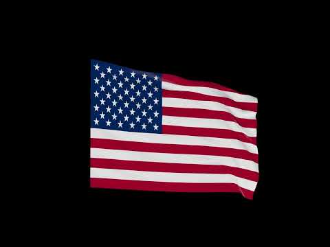 [1 Hour] Black screen AMERICAN FLAG WAVING in FHD. - U.S. FLAG fluttering in the wind. No sound.